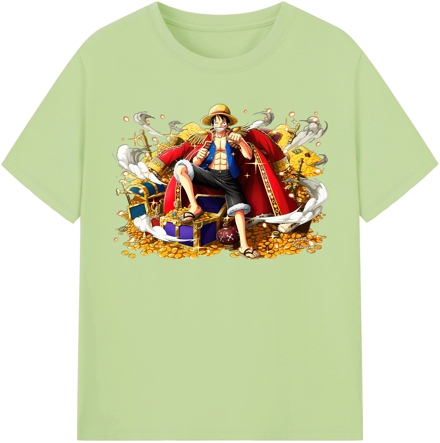 ワンピース モンキー・D・ルフィ ONE PIECE Monkey D. Luffy 綿100％半袖Tシャツ（フロントプリント）